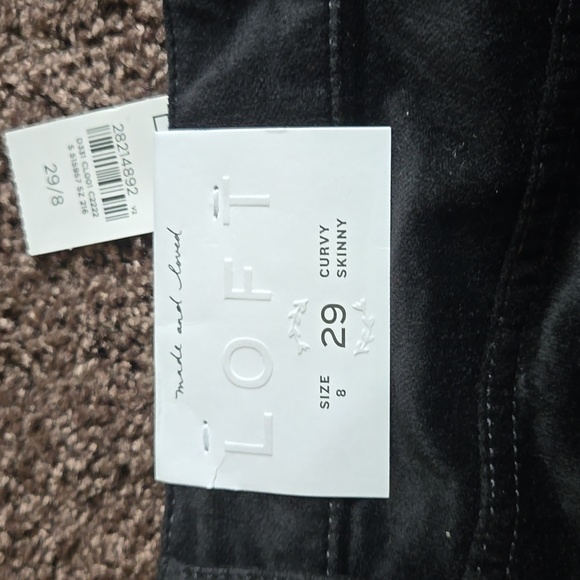 NEW Ann Taylor Loft Black Velvet Curvy Skinny Pants 29 8 - Picture 4 of 5